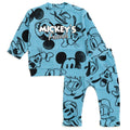Disney Mickey Mouse Waffle Knit Drop Shoulder Sweatshirt and Jogger Pants Outfit Set