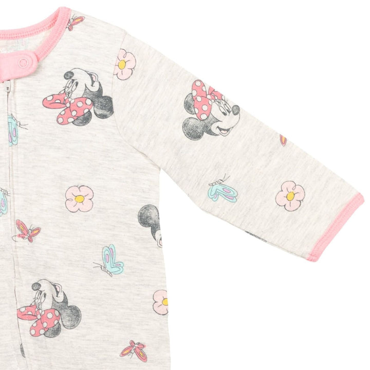 Disney Minnie Mouse 2 Pack Zip Up Sleep N' Play Coveralls - imagikids