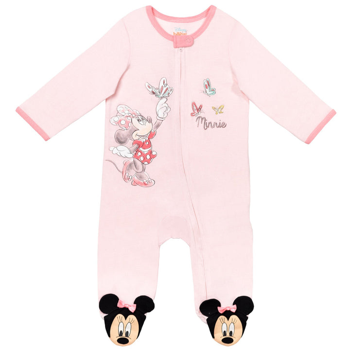 Disney Minnie Mouse 2 Pack Zip Up Sleep N' Play Coveralls - imagikids