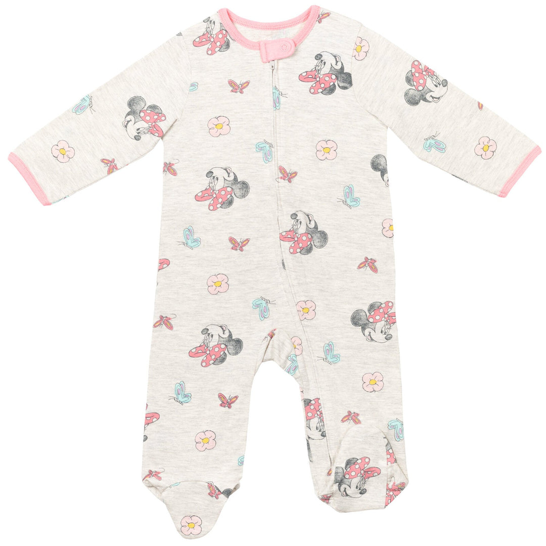 Disney Minnie Mouse 2 Pack Zip Up Sleep N' Play Coveralls - imagikids