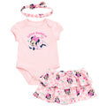 Disney Minnie Mouse Bodysuit, Skirt and Headband 3 Piece Outfit Set