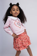 Disney Minnie Mouse Floral Girls Fleece Sweatshirt and Ruffle Skirt Outfit Set Toddler to Big Kid