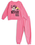 Disney Minnie Mouse Girls Fleece Pullover Sweatshirt and Jogger Pants Outfit Set Toddler to Big Kid