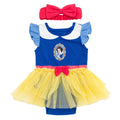 Disney Princess Baby Girls Cosplay Bodysuit Dress & Headband Outfit Set Newborn to Infant