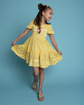 Disney Princess Belle Girls Square Neck Dress Toddler to Big Kid