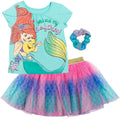 Disney Princess Princess Ariel T-Shirt Tulle Mesh Skirt and Scrunchie 3 Piece Outfit Set