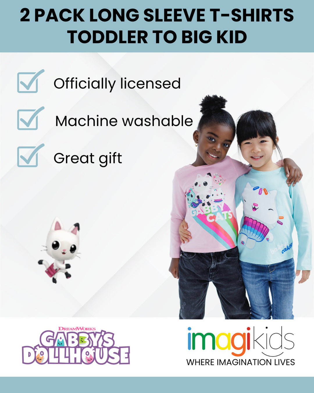 Dreamworks Gabby's Dollhouse 2 Pack T-Shirts