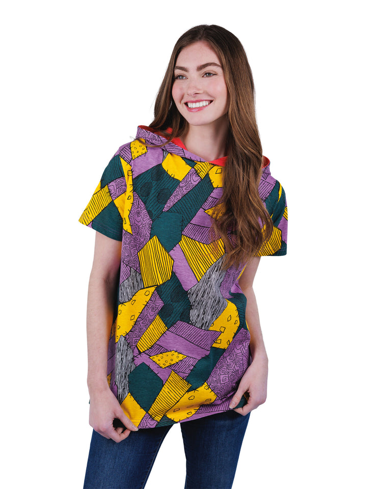 Nightmare Before Christmas Sally Women's Cosplay Short Sleeve Hooded T-Shirt Multi Pattern