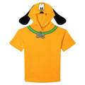 Disney Mickey Mouse Pluto Men's Cosplay Hooded T-Shirt Yellow Orange