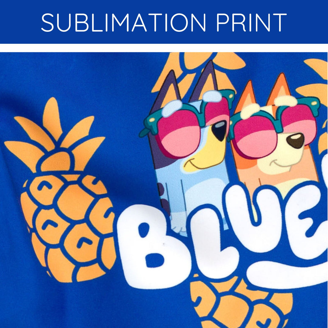 Bluey Boys' Swimwear Swim Trunks Pineapple Royal Blue