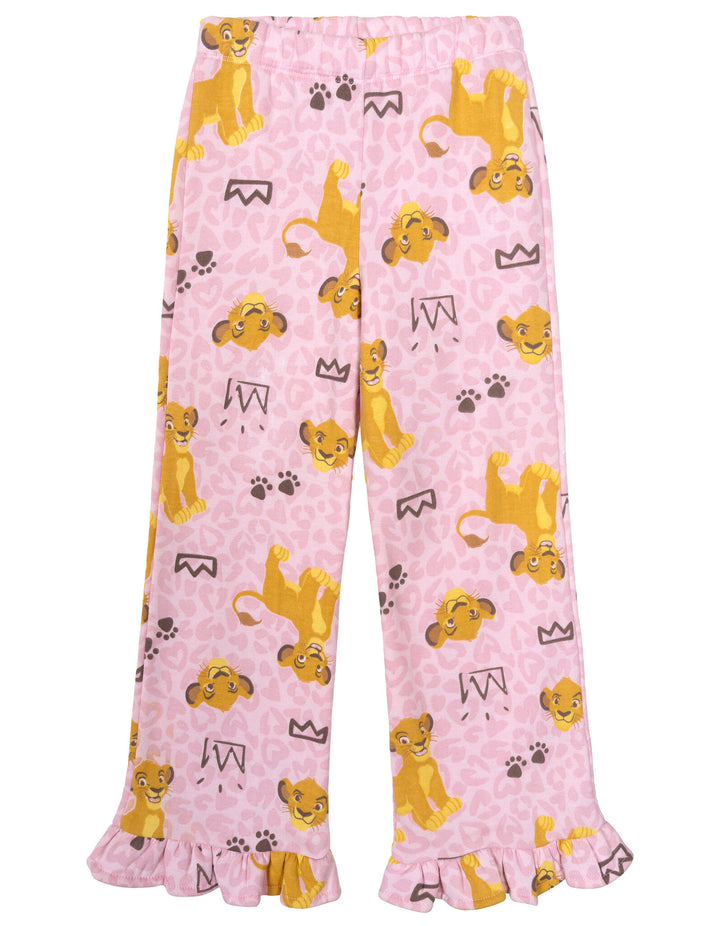 Disney Lion King Simba Girls' Fleece 2-Piece Sweatshirt and Pants Set Blush