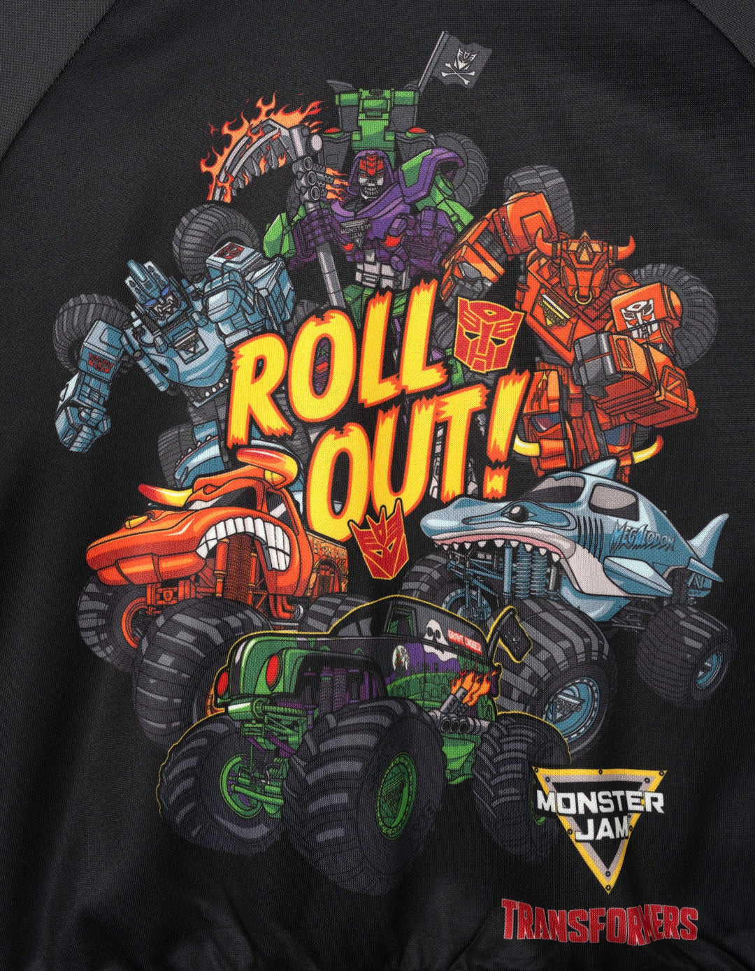 Monster Jam Transformers Boys' Fleece Pullover Hoodie Grey