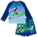 Disney Mickey Mouse 2-Piece Swimwear Rash Guard and Swim Trunks Set Surf Navy
