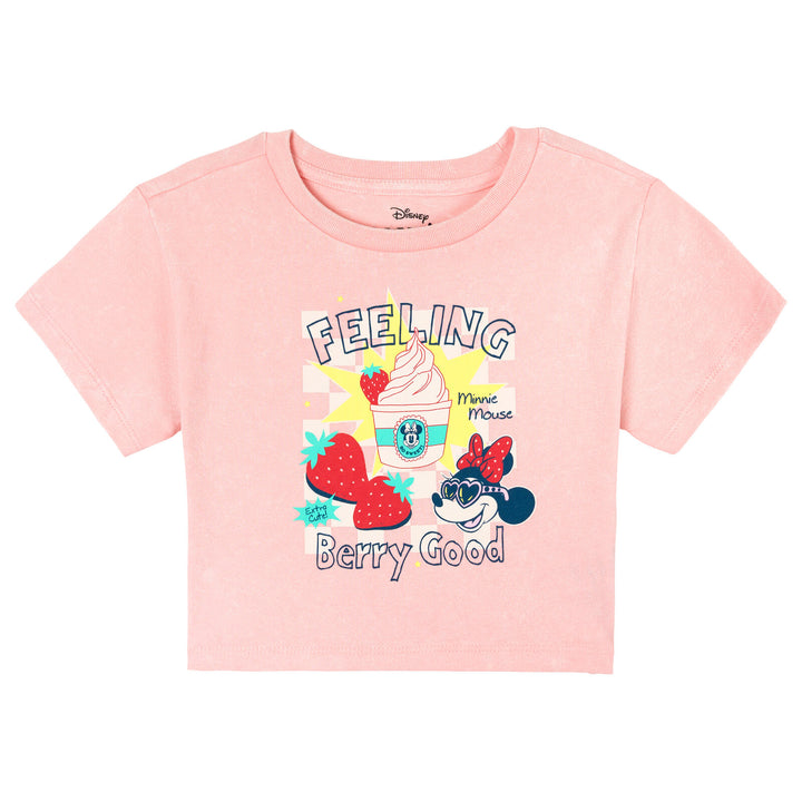 Minnie Mouse Girls' 2-Piece Mineral Wash Tee and Skort Set Pink