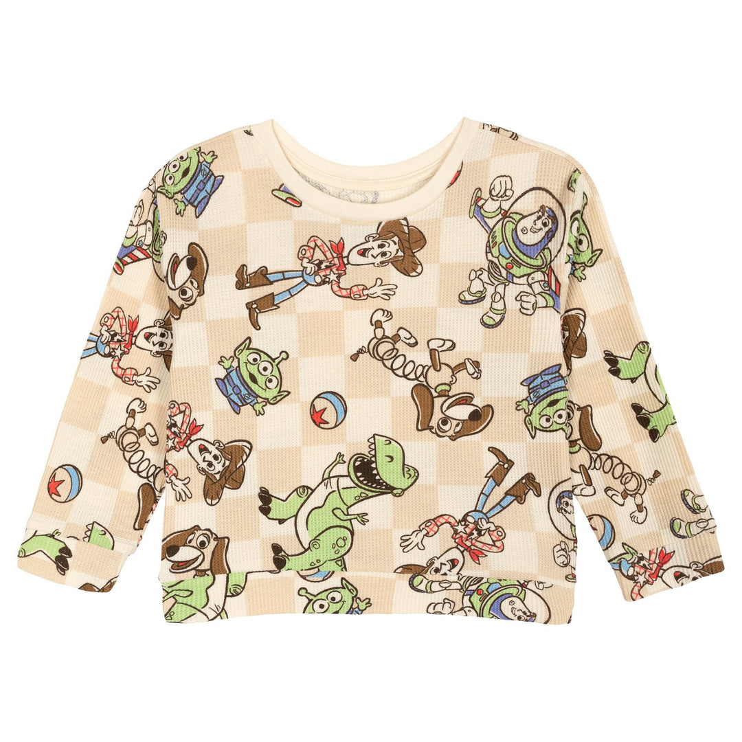 Disney Toy Story Loungewear 2-Piece Sweatshirt and Waffle Pants Set Gingham