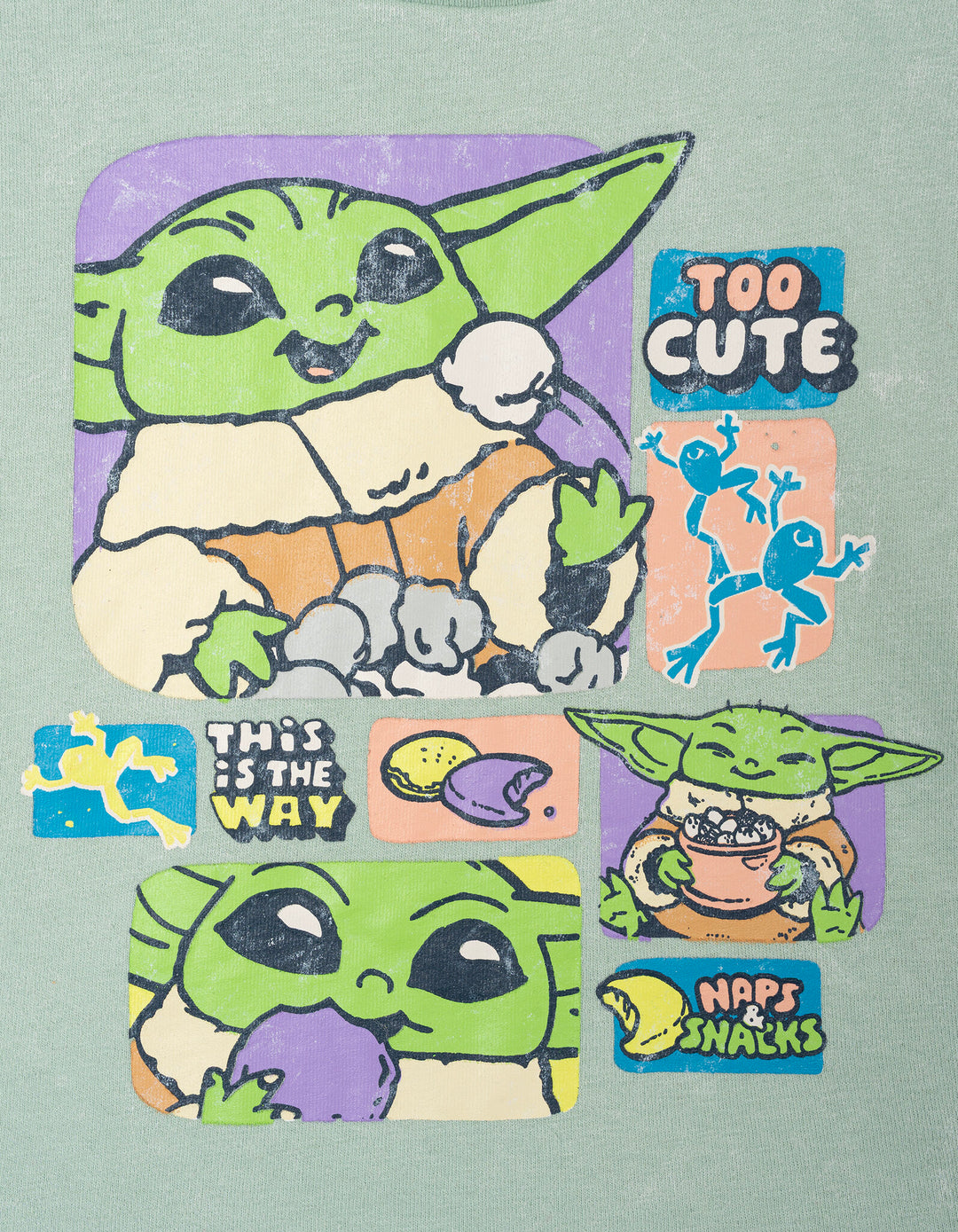 Star Wars The Mandalorian Grogu Girls' 2-Piece Mineral Wash T-Shirt and Skort Set Sage Green