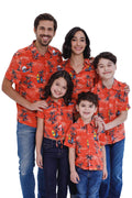 Marvel Spider-Man Men's Hawaiian Short Sleeve Button Down Shirt Crimson