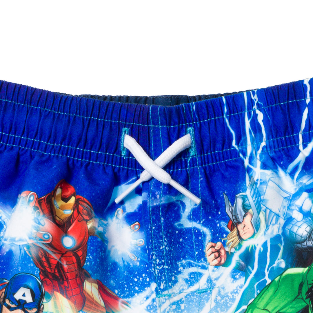 Marvel Avengers Boys' Quick-Dry Swim Trunks with Mesh Liner Royal Blue