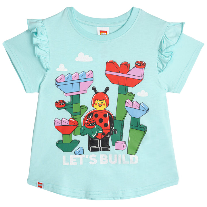 LEGO Girls' Short Sleeve T-Shirt Aqua Ladybug