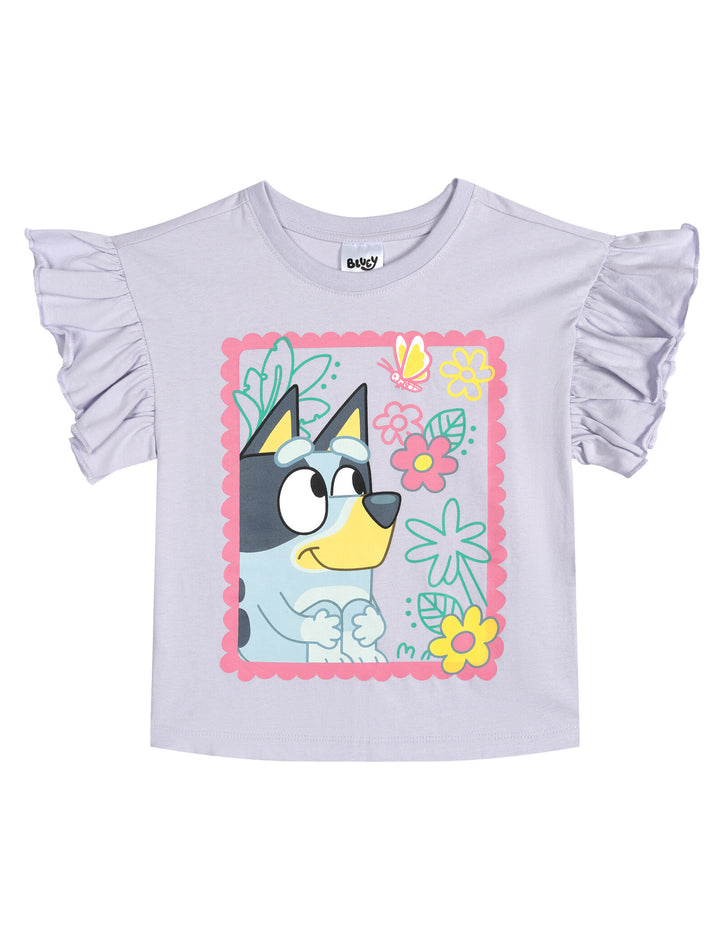 Bluey Girls' 2-Piece T-Shirt and Denim Leggings Set Lilac