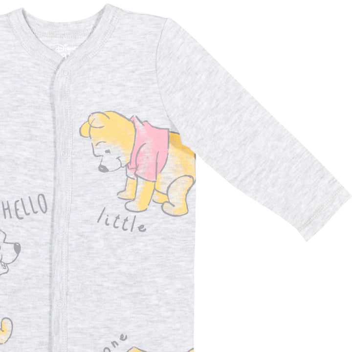Disney Winnie the Pooh 2-Pack Footed One-Piece Sleep N' Play White Grey