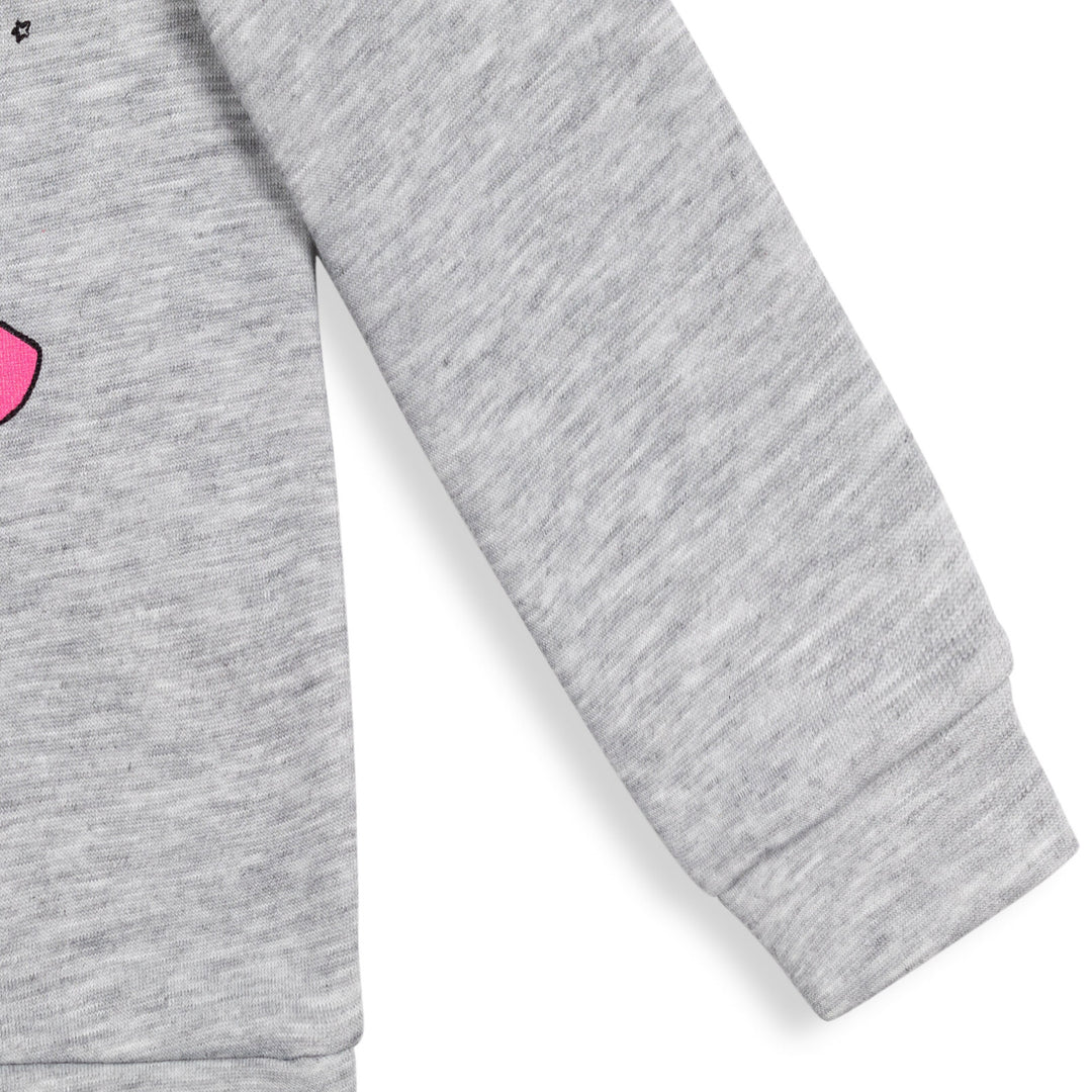 Minnie Mouse Girls' Long Sleeve Pullover Sweatshirt Heather Grey