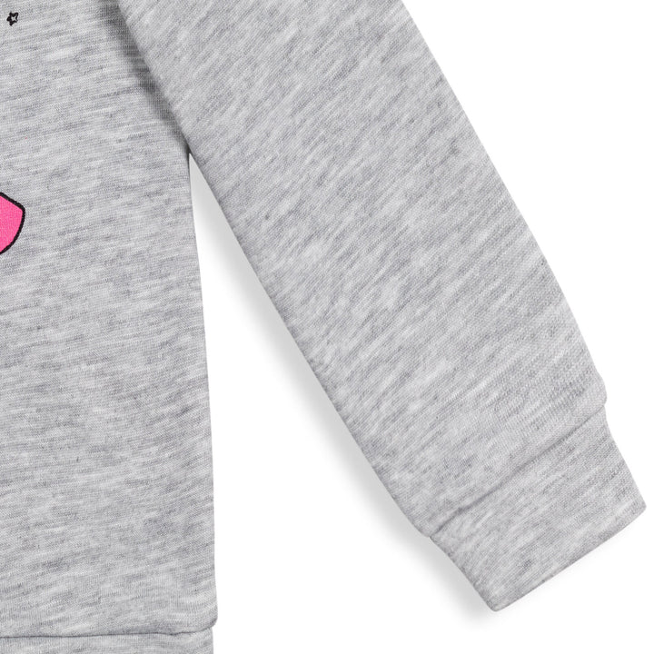 Minnie Mouse Girls' Long Sleeve Pullover Sweatshirt Heather Grey