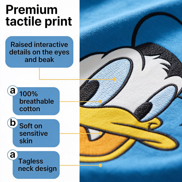 Disney Mickey Mouse Donald Duck Boys' Short Sleeve Graphic T-Shirt Ocean Blue