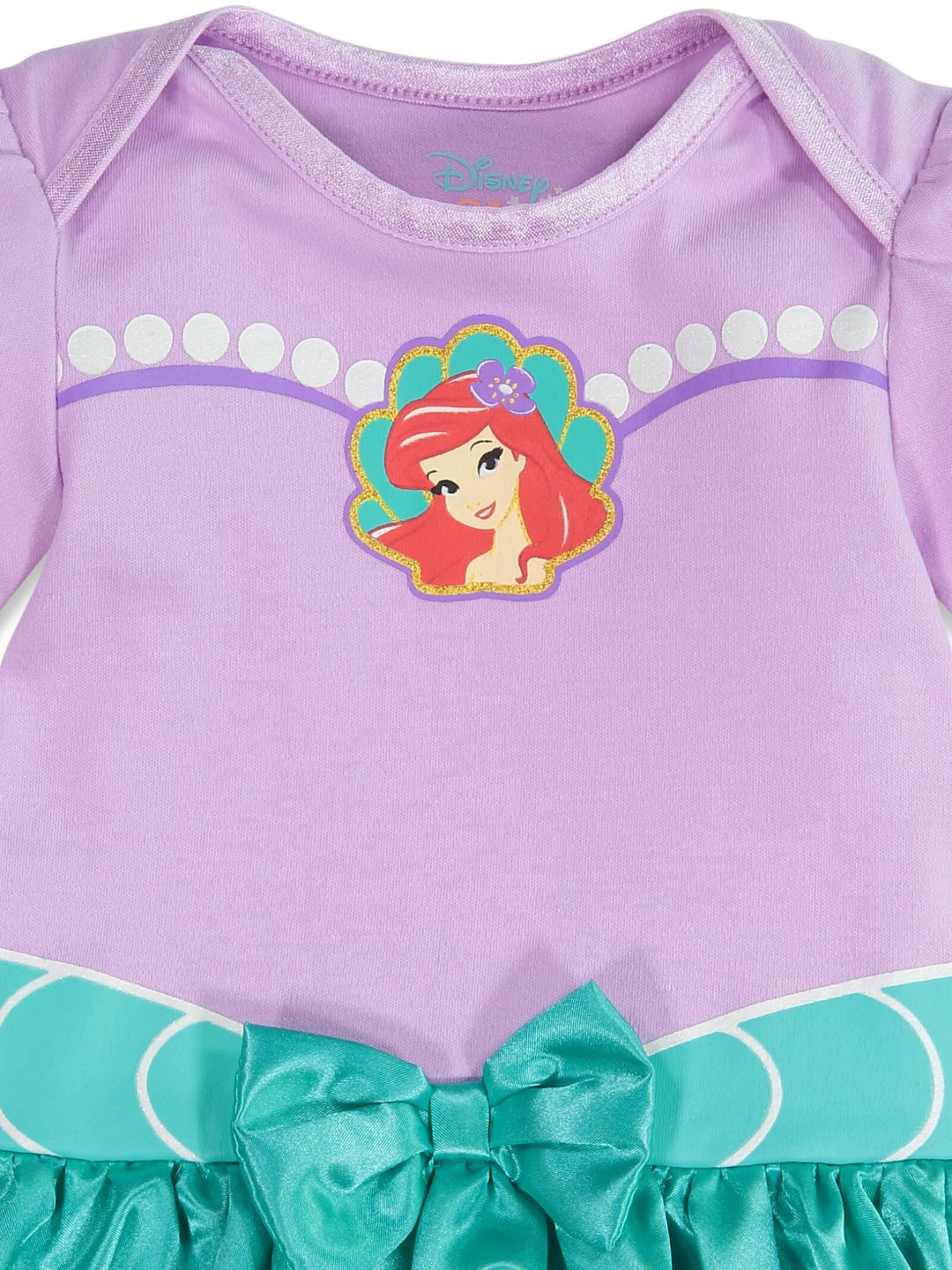 Disney The Little Mermaid Princess Ariel 2-Piece Bodysuit Set Lavender Teal
