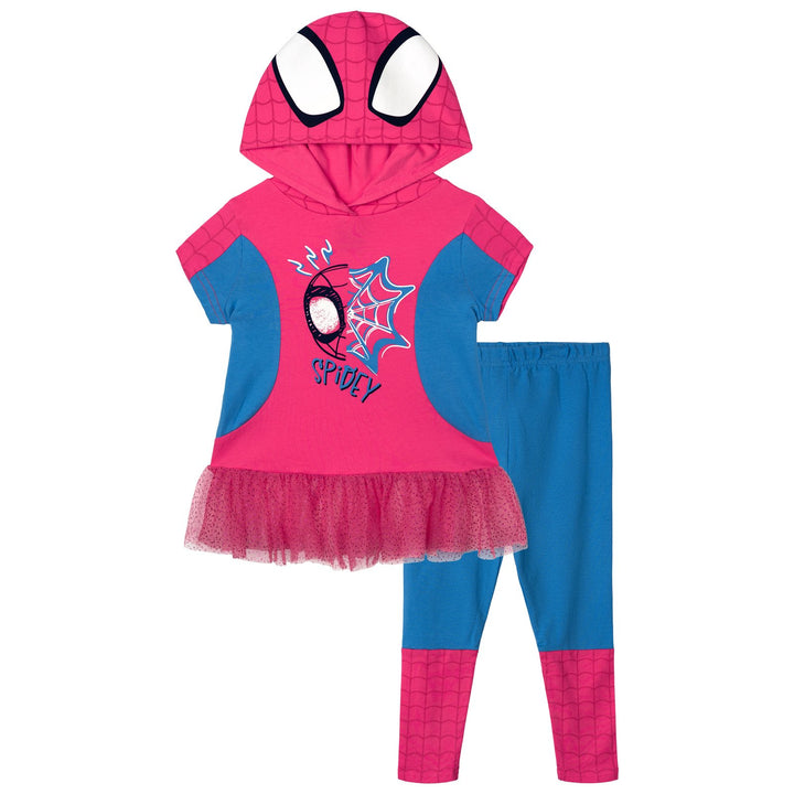Marvel Spidey and His Amazing Friends Cosplay Hooded Tee and Leggings Set Red