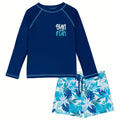 Dreamwave Boys' Swimwear 2-Piece Rash Guard and Swim Trunks Set UPF 50+