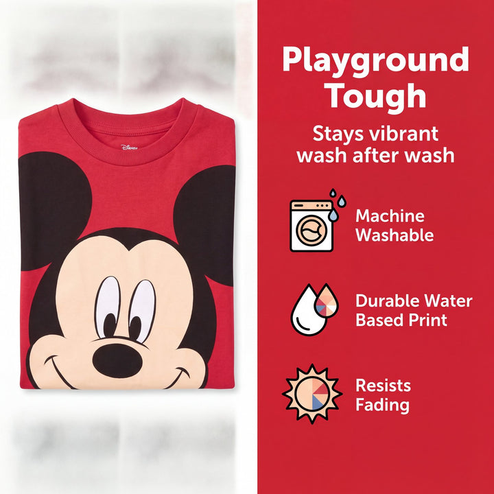 Disney Mickey Mouse Boys' Short Sleeve Graphic T-Shirt Scarlet Red