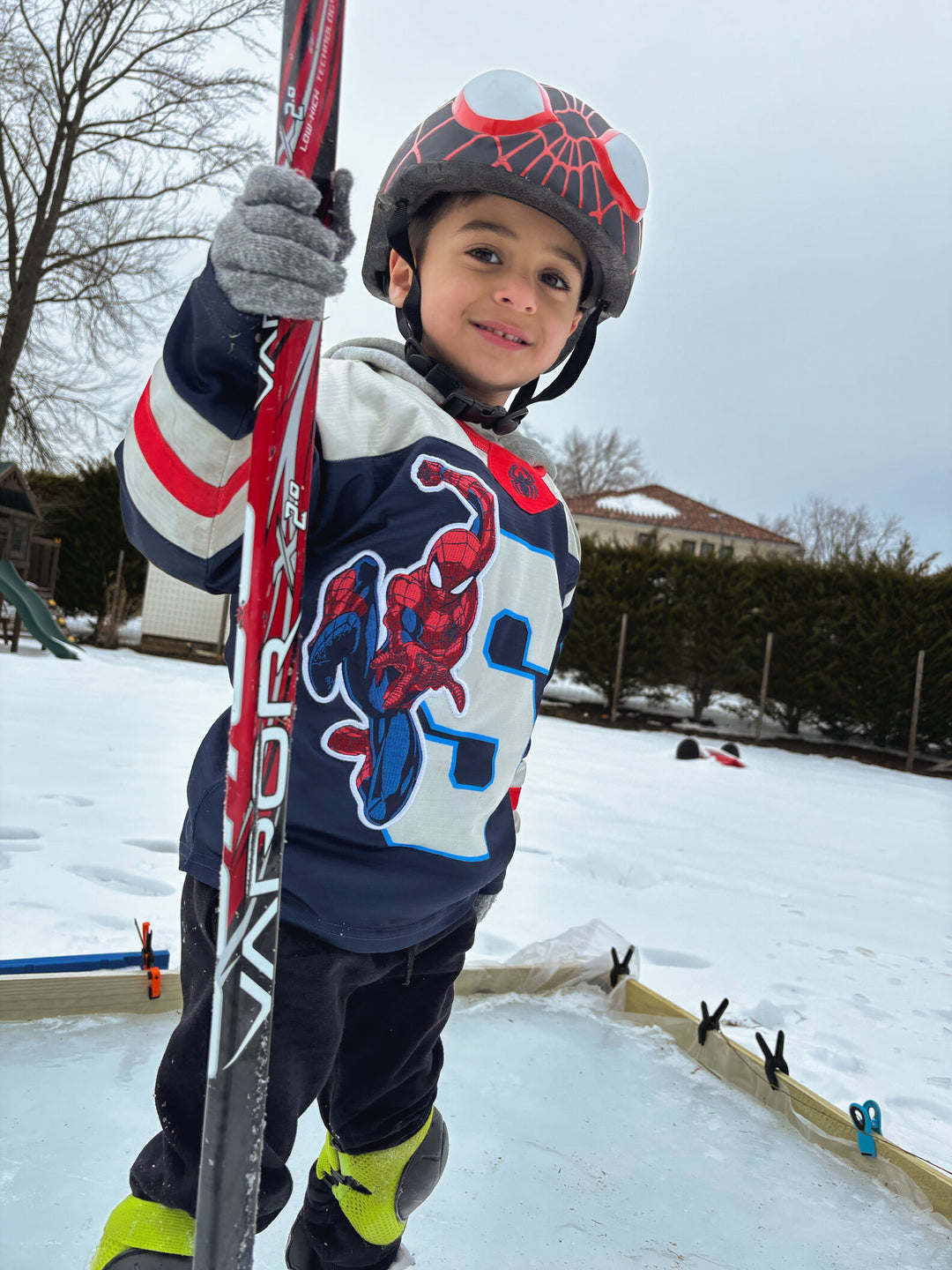 Marvel Spider-Man Boys' Athletic Hockey Jersey Navy Red