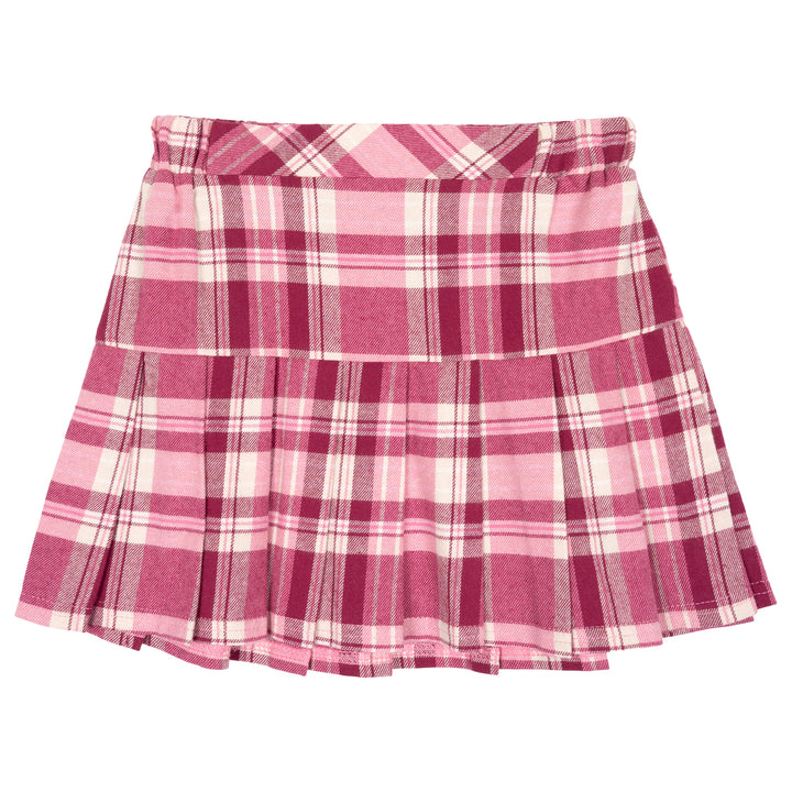 Marvel Spider-Man Girls' Fleece Sweatshirt and Pleated Skirt Set Pink Plaid