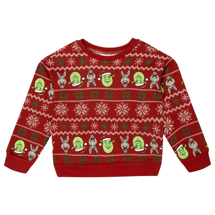 Shrek Adult Men or Women Holiday Fleece Pullover Sweatshirt Red Donkey