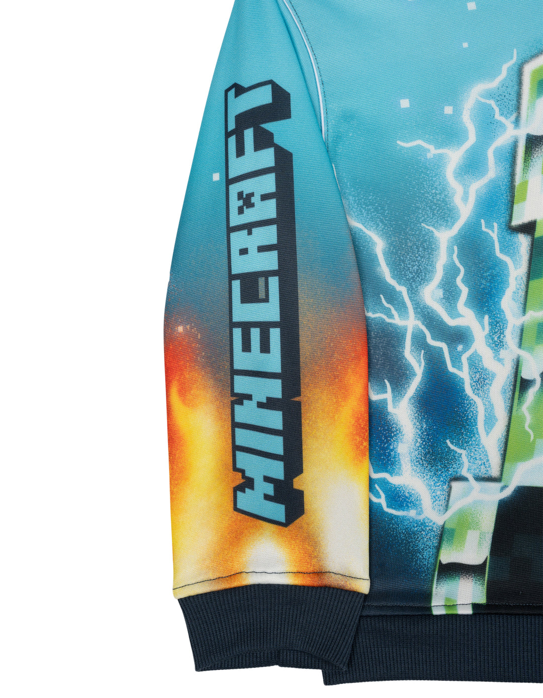 Minecraft Boys' Fleece 2-Piece Sweatshirt and Pants Set Dark Navy Creeper