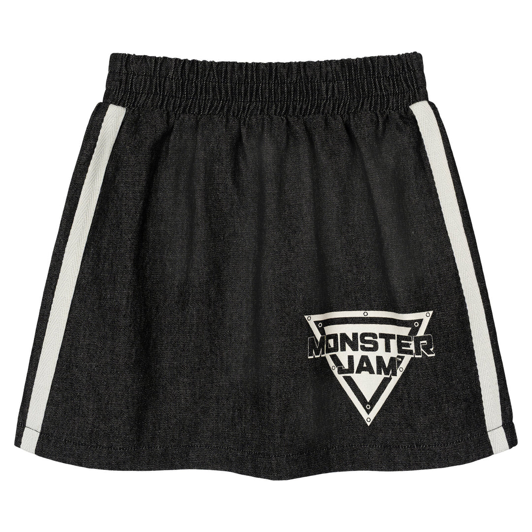 Monster Jam Grave Digger Boys' 2-Piece T-Shirt and Denim Skirt Set Gray