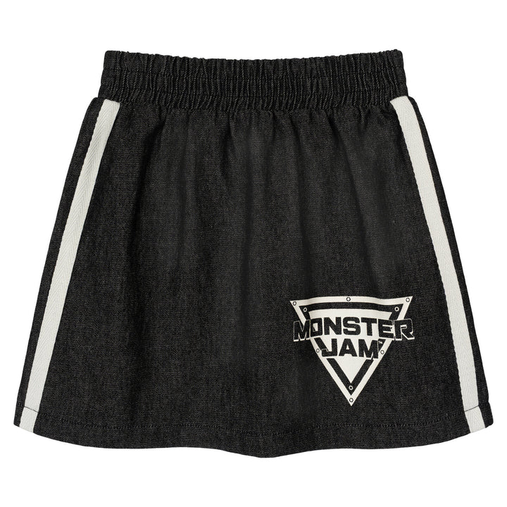 Monster Jam Grave Digger Boys' 2-Piece T-Shirt and Denim Skirt Set Gray
