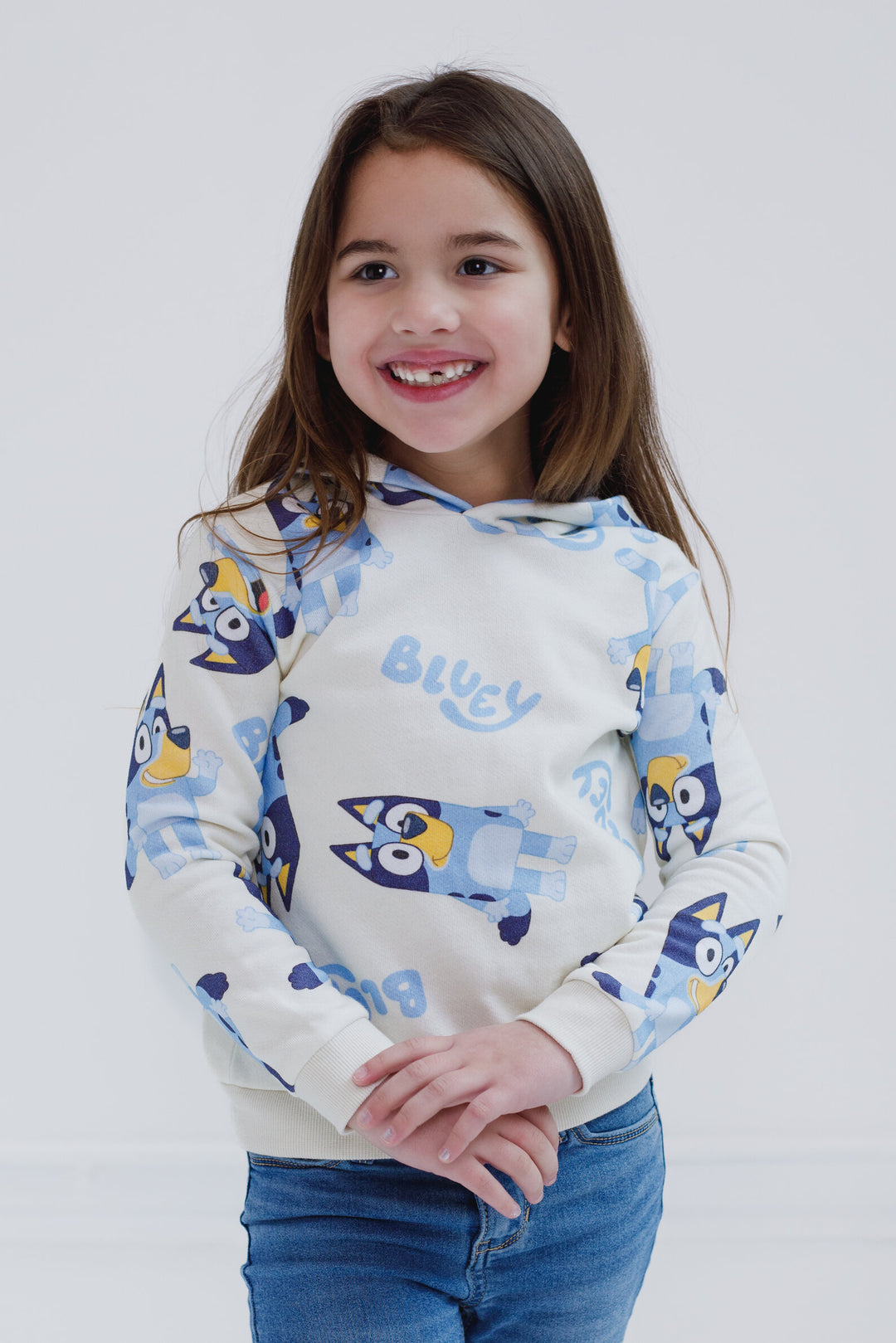 Bluey Fleece Hooded Sweatshirt Cream