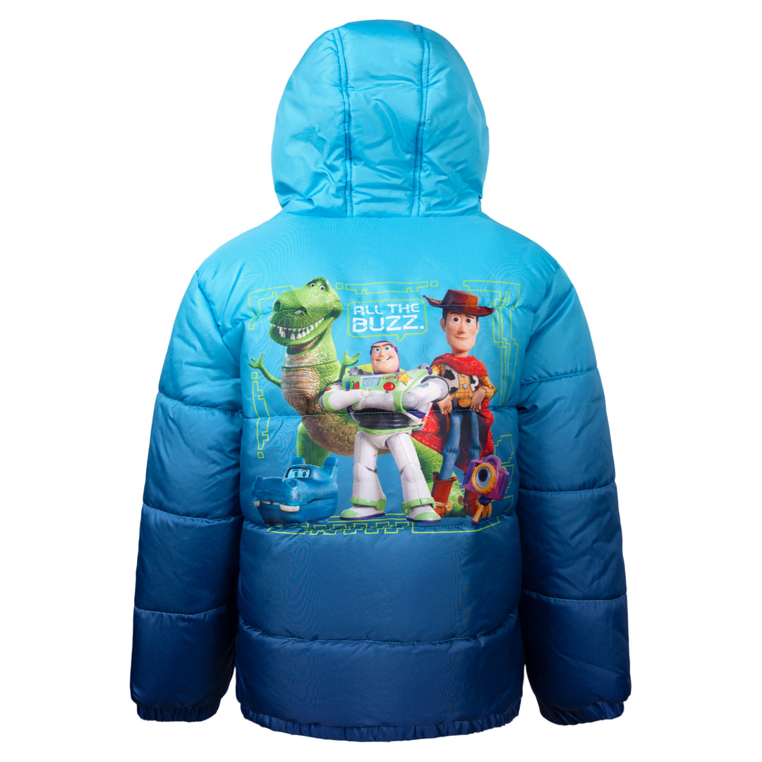 Disney Toy Story Boys' Hooded Puffer Coat Navy Blue