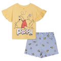 Disney Winnie the Pooh Girls' 2-Piece T-Shirt and Shorts Set Yellow Blue