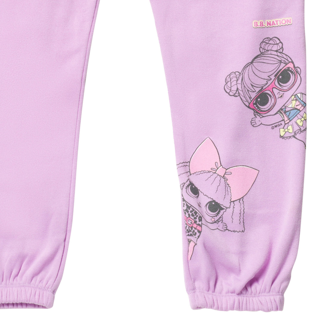 L.O.L. Surprise! Girls' 2-Pack Fleece Jogger Pants Grey Lilac
