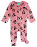 Minnie Mouse Baby Girls' Fleece Footed Sleep N Play Pink