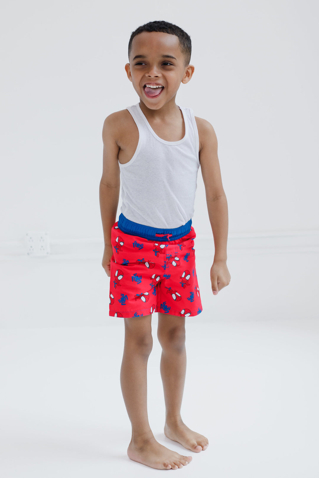 Marvel Spidey and His Amazing Friends Quick-Dry Swim Trunks with Mesh Liner Blue