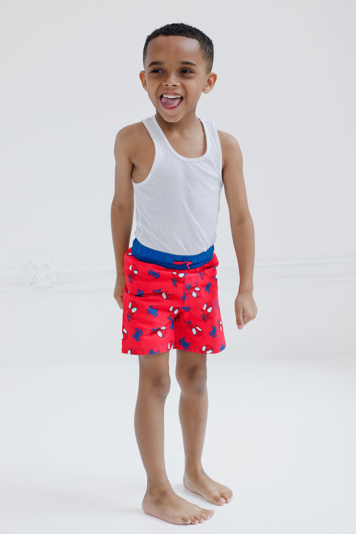 Marvel Spidey and His Amazing Friends Quick-Dry Swim Trunks with Mesh Liner Blue