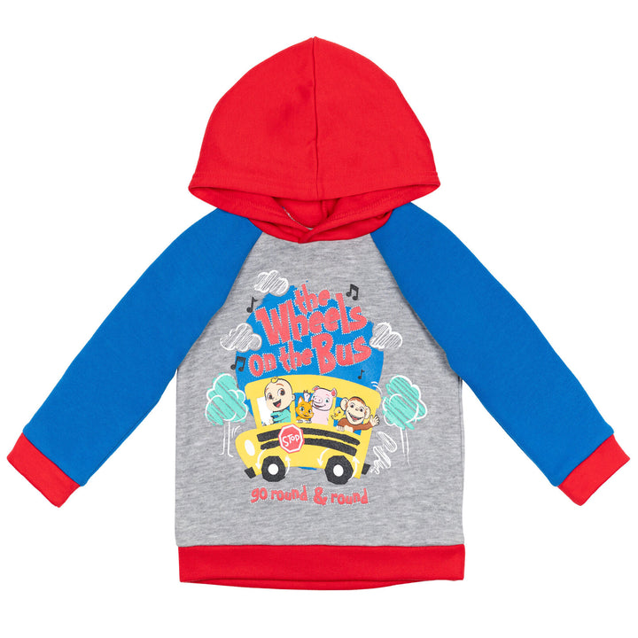 Cocomelon JJ Baby Boys' Fleece 2-Piece Hoodie and Pants Set Blue Heather Grey