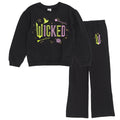 Wicked 2-Piece Fleece Sweatshirt and Flare Leggings Set Black Neon Sparkle