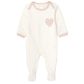 Cozeeme Baby Girls' Footed One Piece Sleep N' Play Ivory Pink Heart