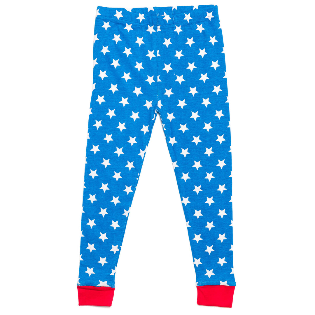 DC Comics Justice League Wonder Woman 2-Piece Long Sleeve Pajama Set Red Blue