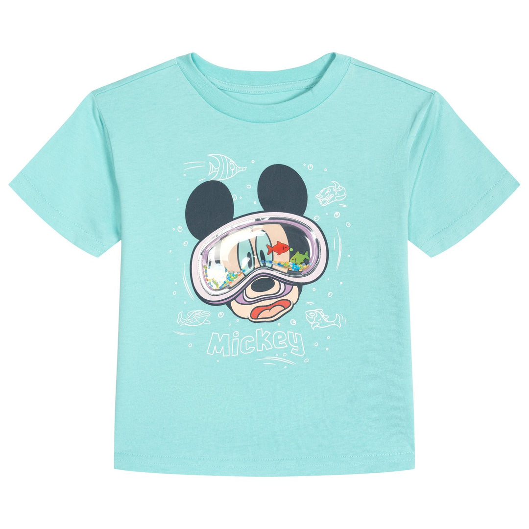Disney Mickey Mouse Boys' Short Sleeve 3D Graphic T-Shirt Sky Blue